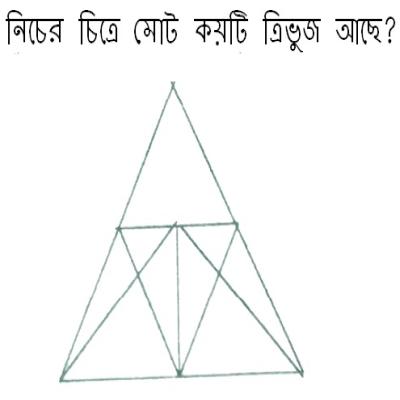 নিচের চিত্রে মোট কয়টা ত্রিভুজ আছে?